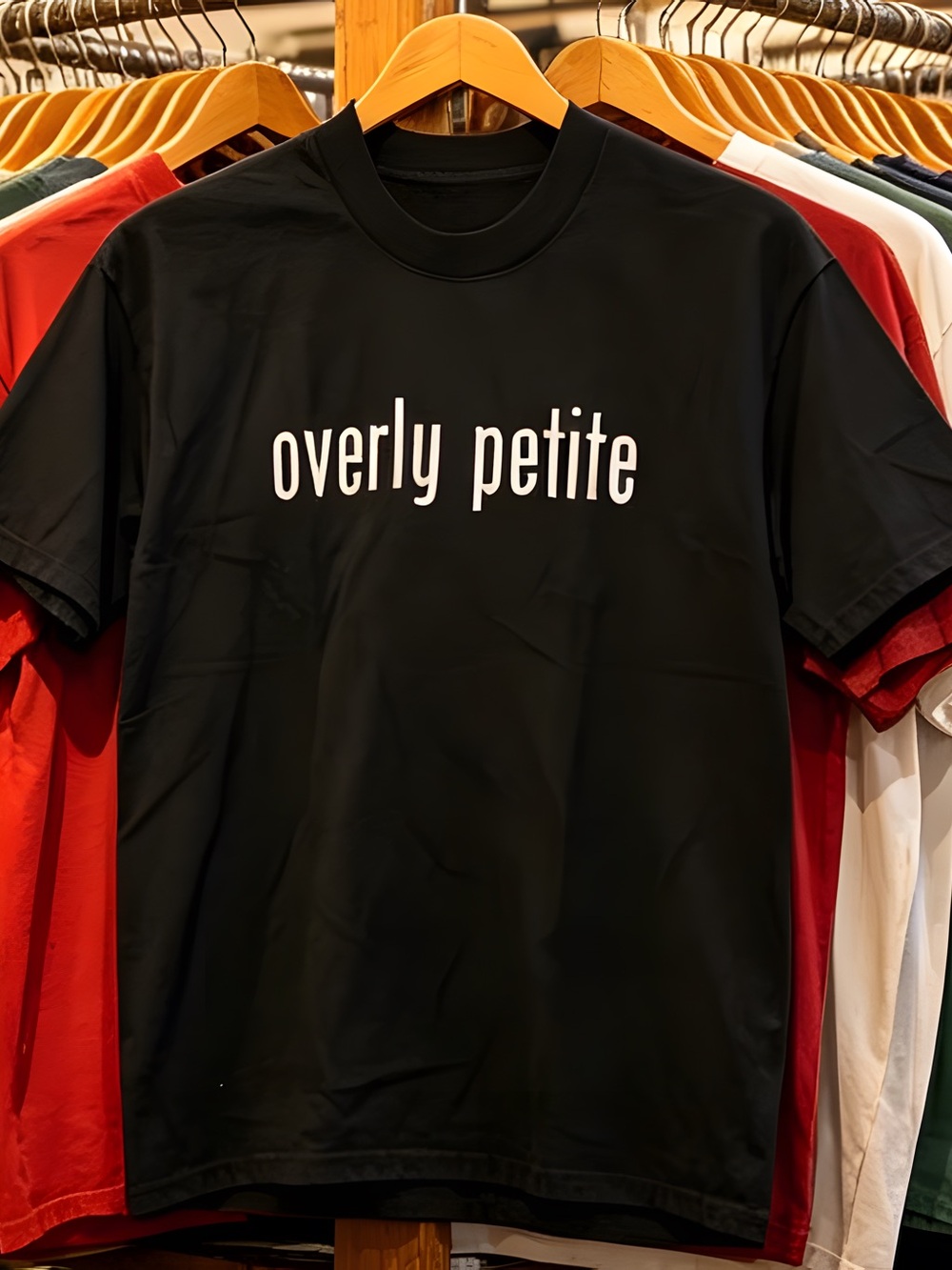 Overly Petite black t-shirt Black printed t-shirt for both men and women